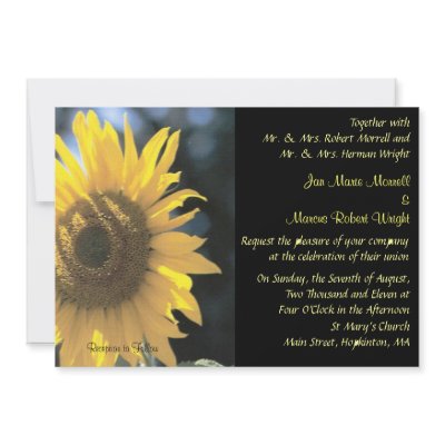 Sunflower Wedding Invitation