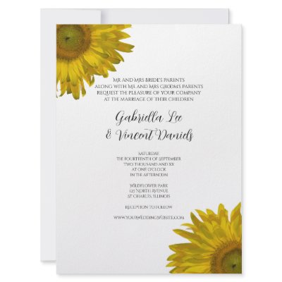 Sunflower Wedding Invitation
