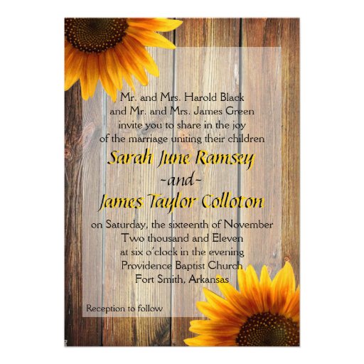 Sunflower Wedding Invitation