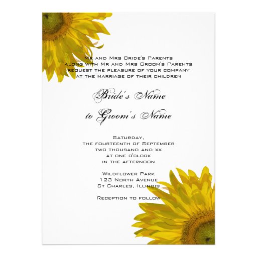 Sunflower Wedding Invitation