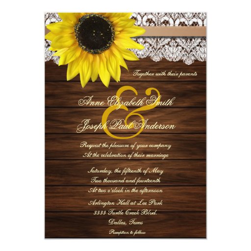 Sunflower Wedding Invitation Personalized Invitation