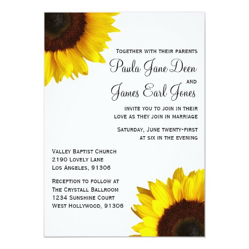 Sunflower Wedding Invitation | Zazzle