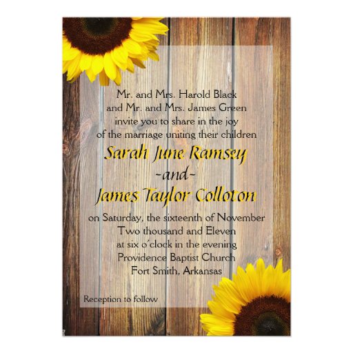 Sunflower Wedding Invitation