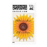 Sunflower Wedding Invitation Announcement Stamp