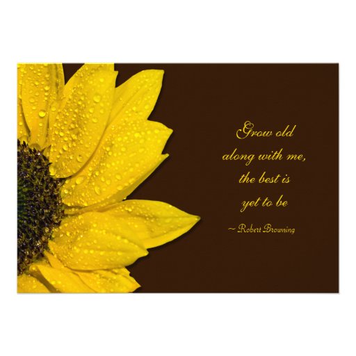 Sunflower Wedding Invitation - Brown and Yellow
