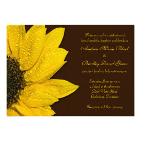 Sunflower Wedding Invitation - Brown and Yellow