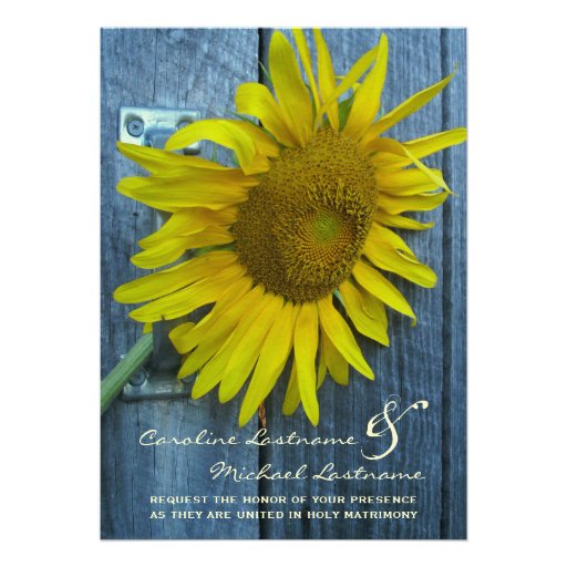 Sunflower Wedding Invitation - From Bride & Groom