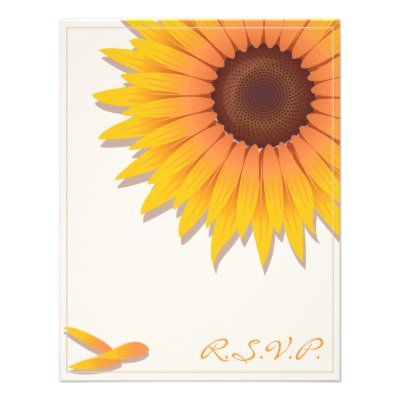 Sunflower Wedding Invitation RSVP Card