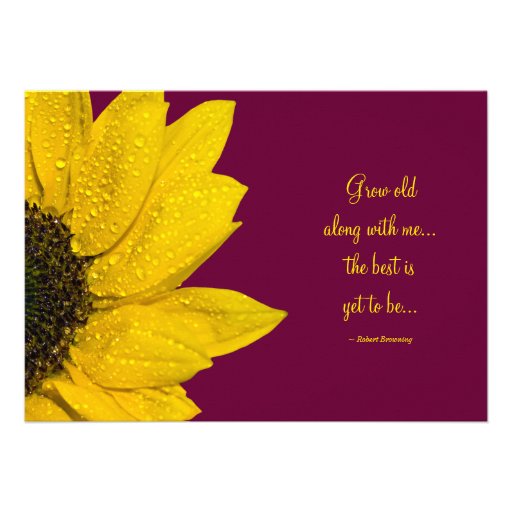 Sunflower Wedding Invitation - Wine and Yellow