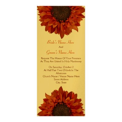 Sunflower Wedding Invite - From Bride & Groom