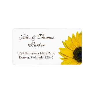 Sunflower Wedding or General Address Labels label