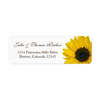 Sunflower Wedding or General Return Address Labels label
