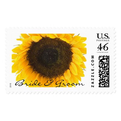 Sunflower Wedding Postage postage