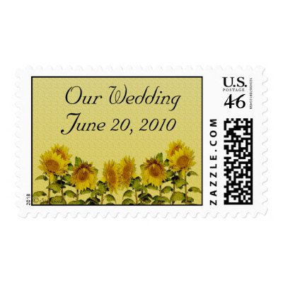 Sunflower Wedding Postage postage