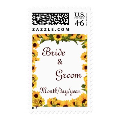 Sunflower Wedding postage