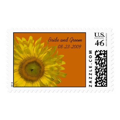 Sunflower Wedding Postage Stamp