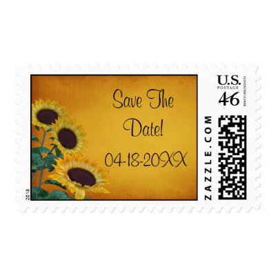 Sunflower Wedding Postage Stamp