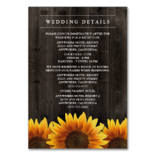 Sunflower Wedding Reception + Accommodation Cards