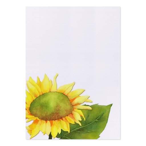 Sunflower Wedding Reception Enclosure (3.5x2.5) Business Card Templates (back side)