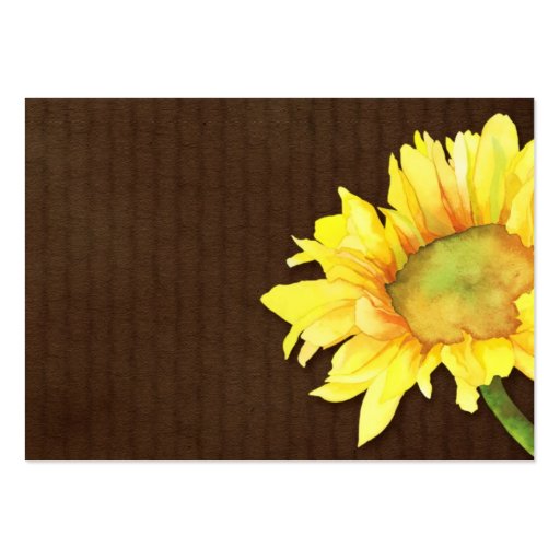 Sunflower Wedding Reception Insert Cards (3.5x2.5) Business Card (back side)