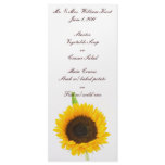 Sunflower Wedding Reception Menu Custom Rack Card