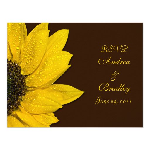 Sunflower Wedding Response Card Invitation