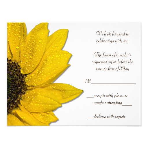 Sunflower Wedding Response Card Invitation