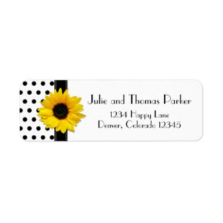 Sunflower Wedding Return Address Labels label