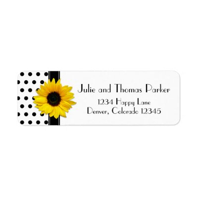 Sunflower Wedding Return Address Labels