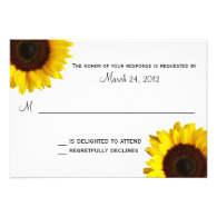 Sunflower Wedding RSVP Custom Invites