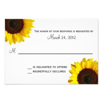 Sunflower Wedding RSVP Custom Invites