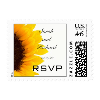 Sunflower Wedding RSVP Postage