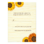 Sunflower wedding RSVP response card Announcement