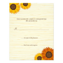 Sunflower wedding RSVP response card Invitations