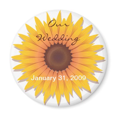 Sunflower Wedding Save The Date Announcement 2 Fridge Magnet by Ruxique