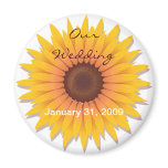Sunflower Wedding Save The Date Announcement 2 Fridge Magnet