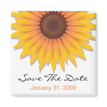 Sunflower Wedding Save The Date Announcement magnets