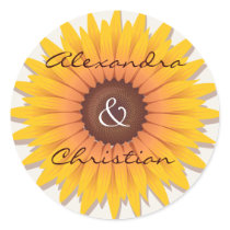 Sunflower Wedding Save The Date Announcement stickers