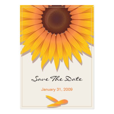 Sunflower Wedding Save The Date MiniCard Business Cards