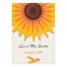 Sunflower Wedding Save The Date MiniCard Business Cards