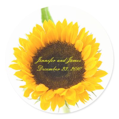 Sunflower Wedding Sticker