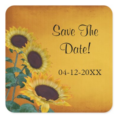 Sunflower Wedding Stickers