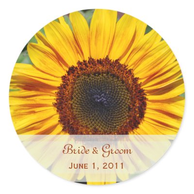 Sunflower Wedding Stickers
