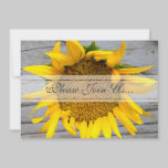 Sunflower Wedding with barnwood invitations