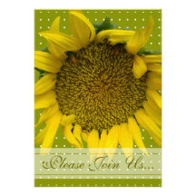 Sunflower Wedding with dots Announcement