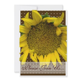 Sunflower Wedding with dots invitation