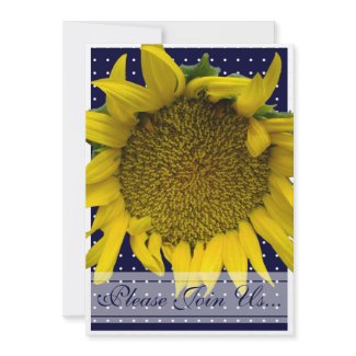Sunflower Wedding with dots invitation