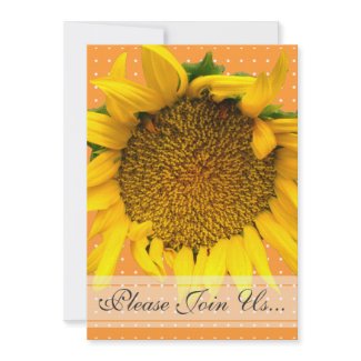 Sunflower Wedding with dots invitation