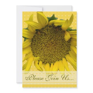Sunflower Wedding with dots invitation
