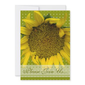Sunflower Wedding with dots invitation